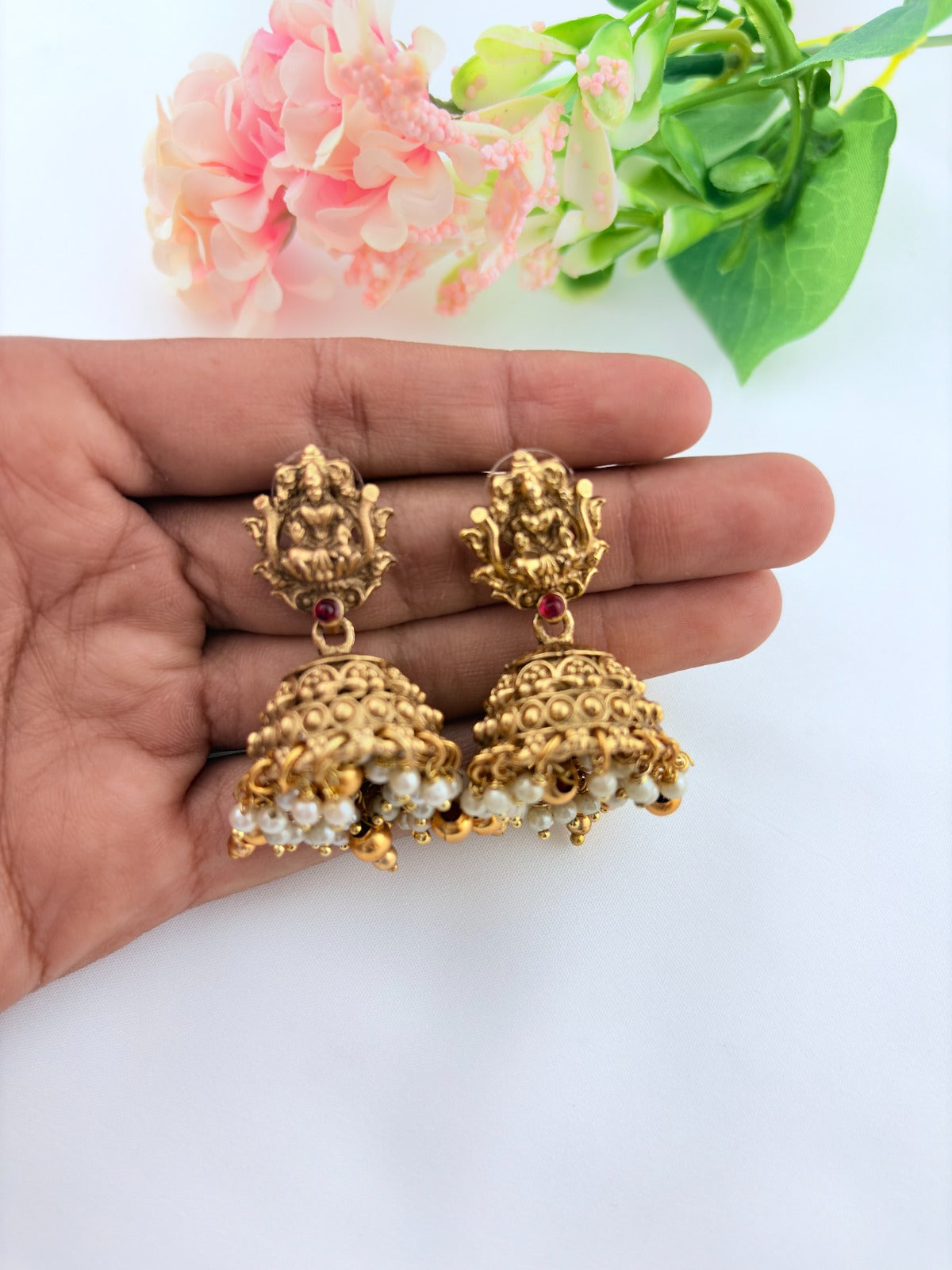 Temple inspired matte finish lakshmi choker