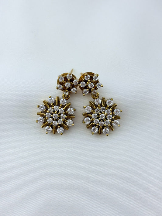 Elegant design with timeless charm premium matte finish AD necklace with earrings