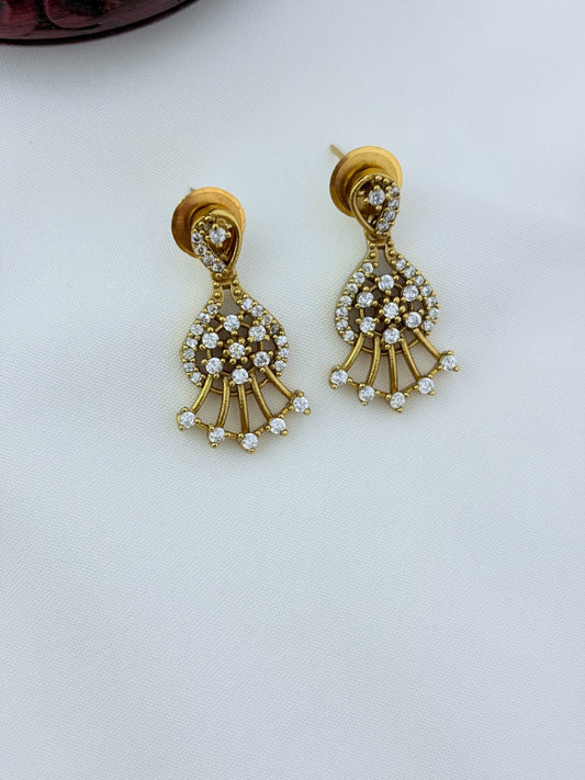 Trendy adn stylish necklace for modern elegance - Premium matte finish AD necklace with matching earrings