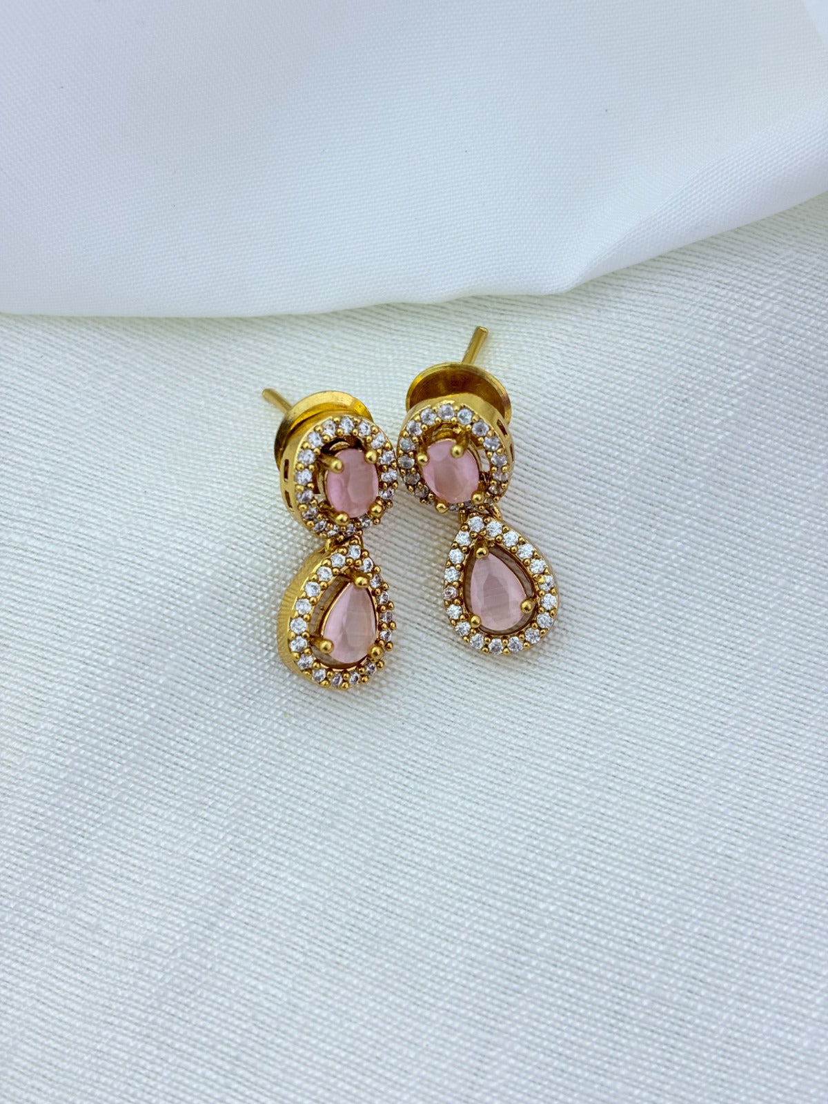 Crafted with style, designed for modern elegance -  premium matte finish AD necklace with matching earrings