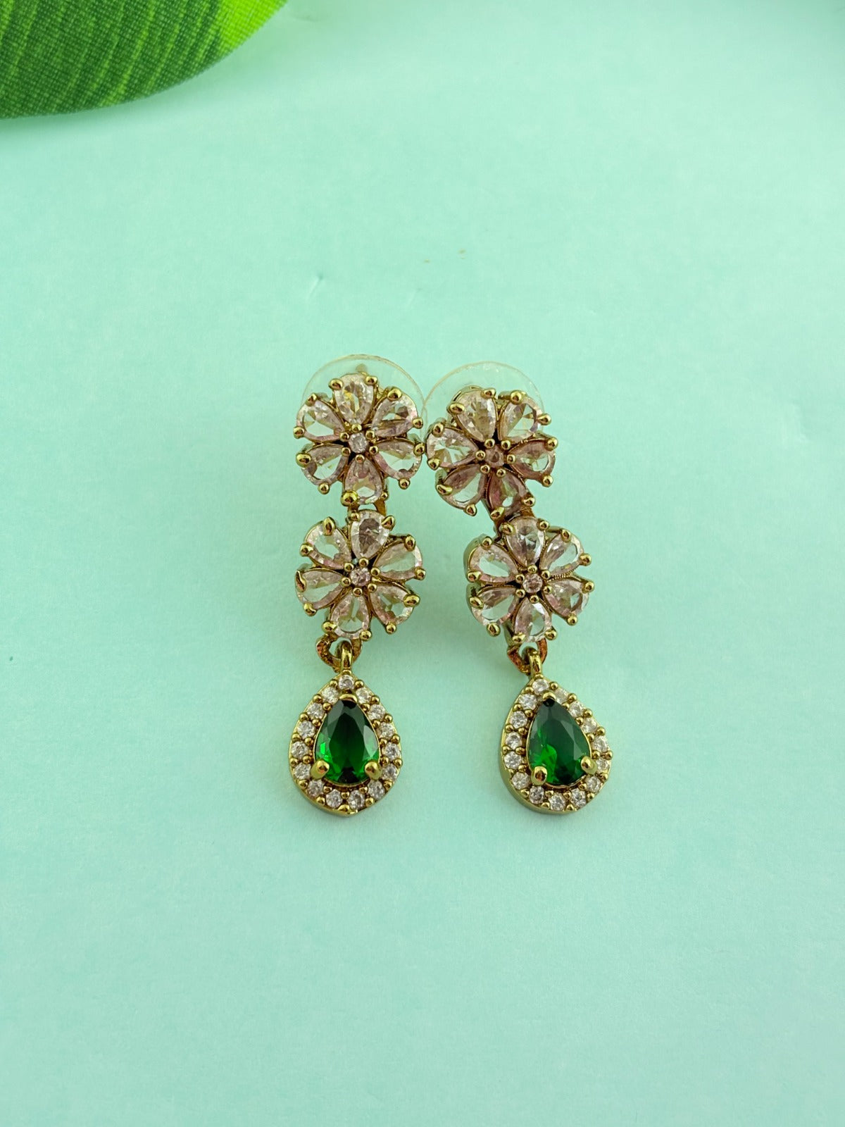 Premium matte antique polish CZ stone necklace with a subtle glittering elegance