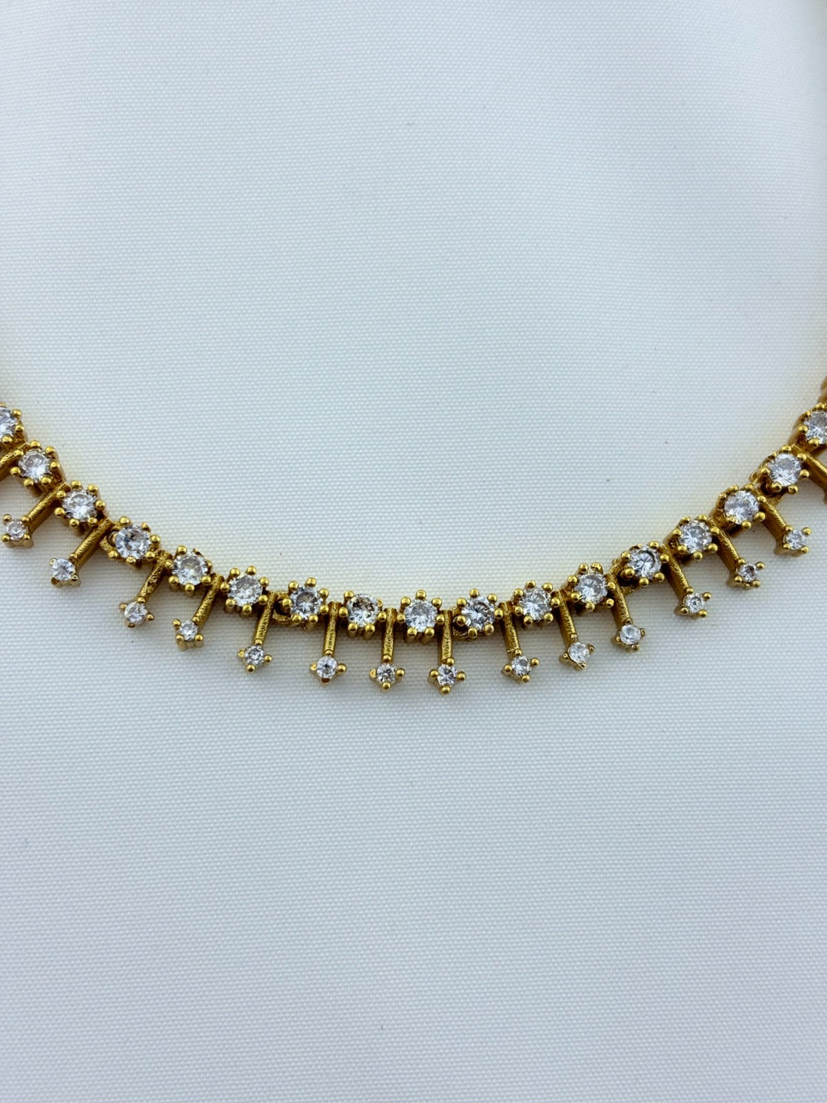 Premium matte finish AD stone necklace with matching earrings