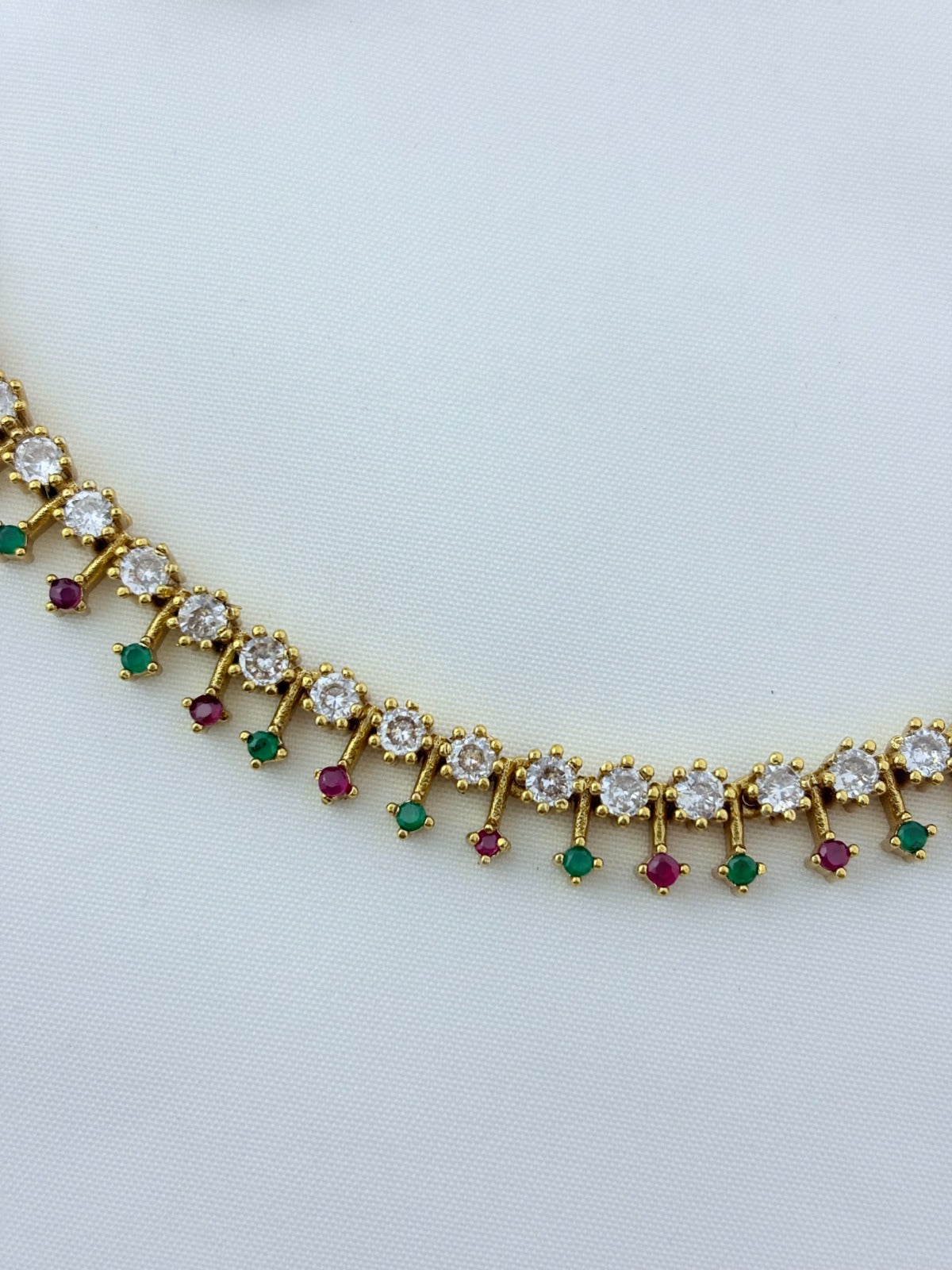 Premium matte finish AD stone necklace with matching earrings