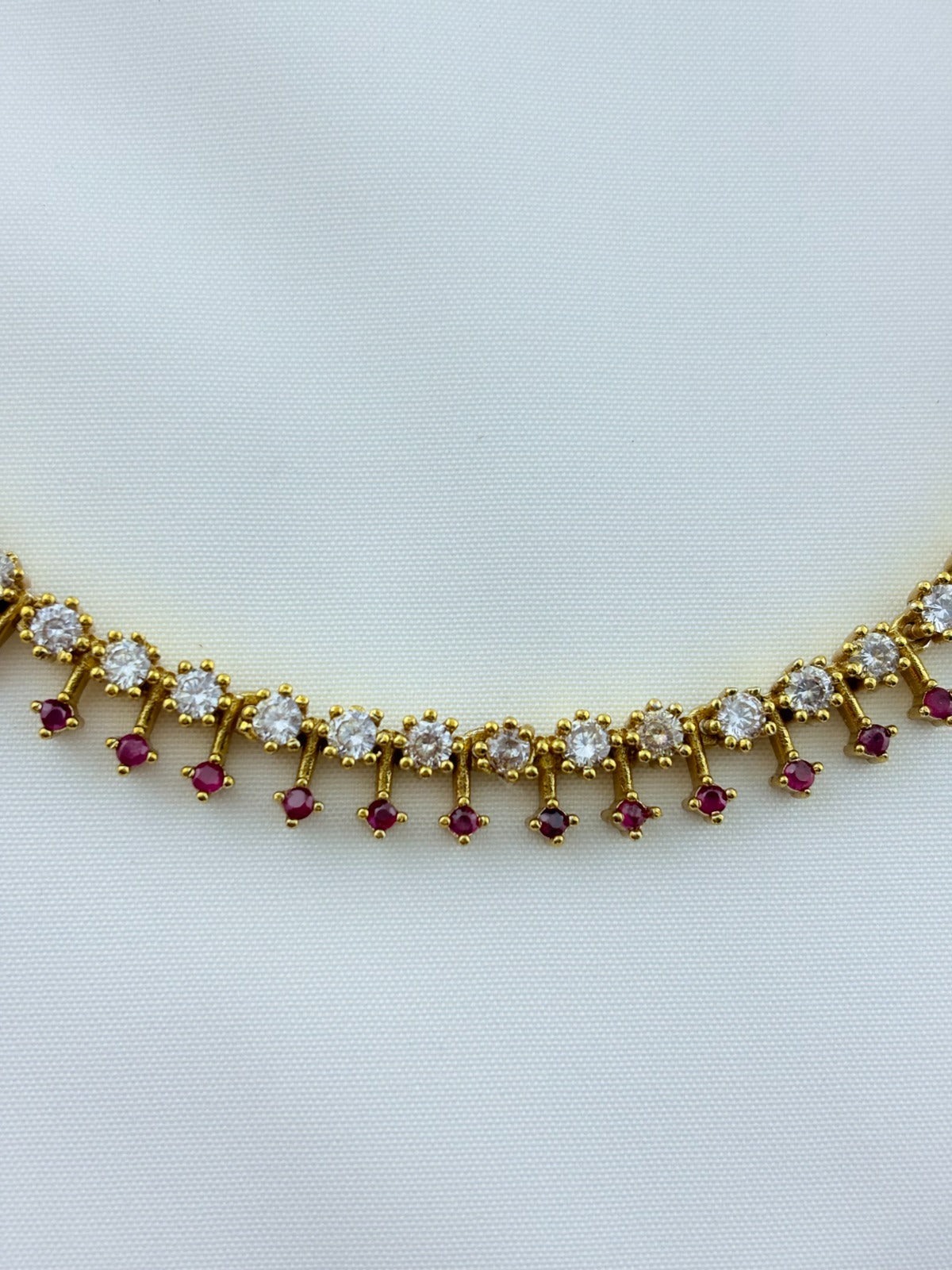 Premium matte finish AD stone necklace with matching earrings