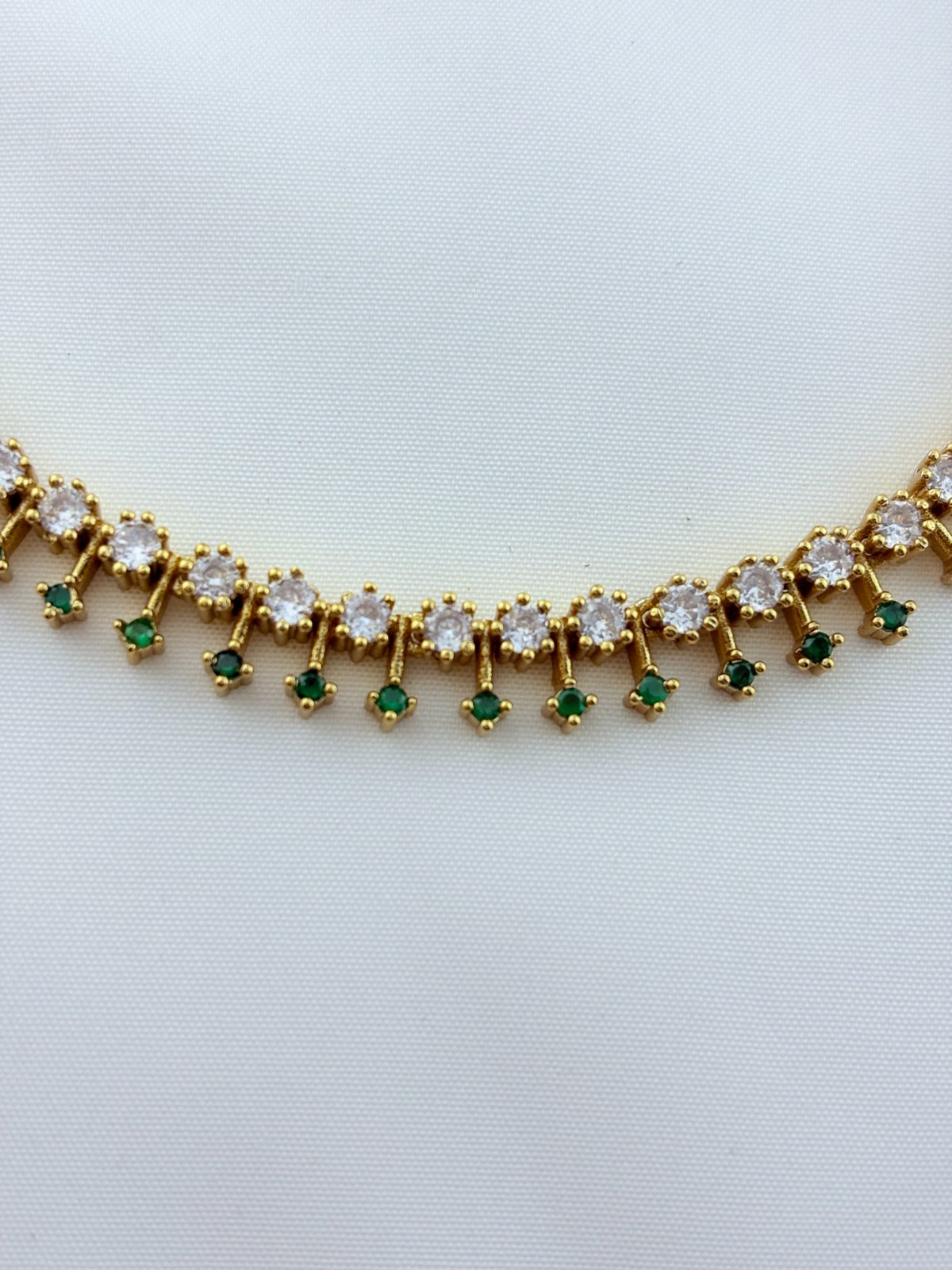 Premium matte finish AD stone necklace with matching earrings