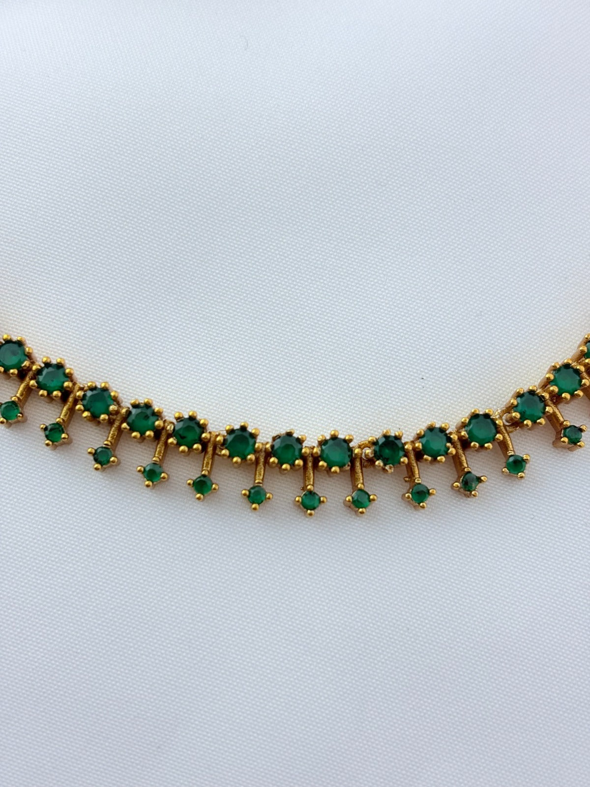 Premium matte finish AD stone necklace with matching earrings