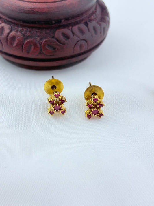 Premium matte finish AD stone necklace with matching earrings