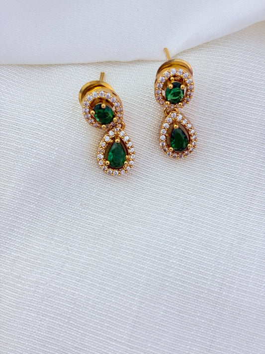 Crafted with style, designed for modern elegance -  premium matte finish AD necklace with matching earrings