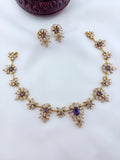 Elegant matte antique polish necklace adorned with sparkling CZ stones