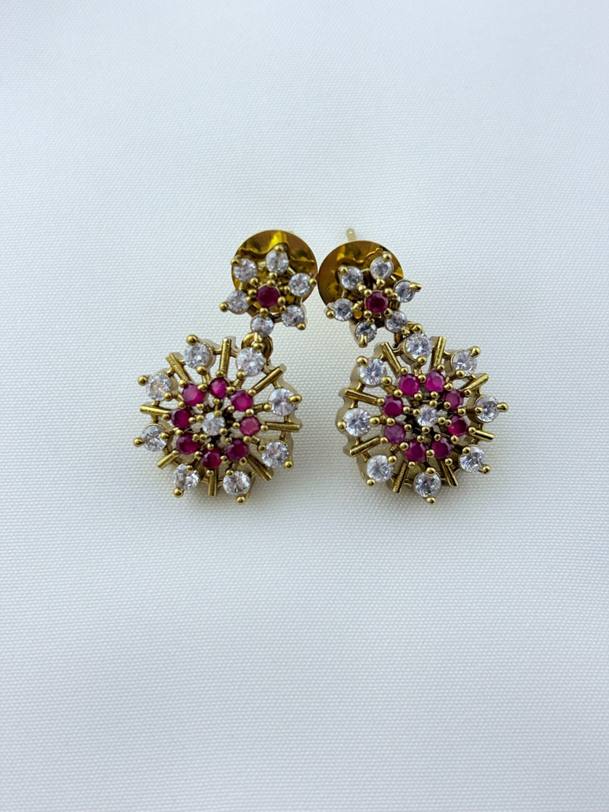 Elegant design with timeless charm premium matte finish AD necklace with earrings