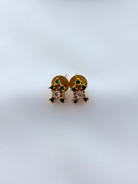 Premium matte finish AD stone necklace with matching earrings