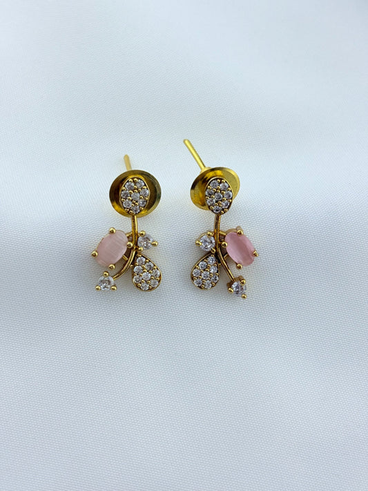 Premium matte finish AD stone necklace with perfectly matching earrings