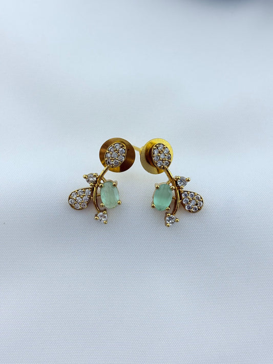 Premium matte finish AD stone necklace with perfectly matching earrings