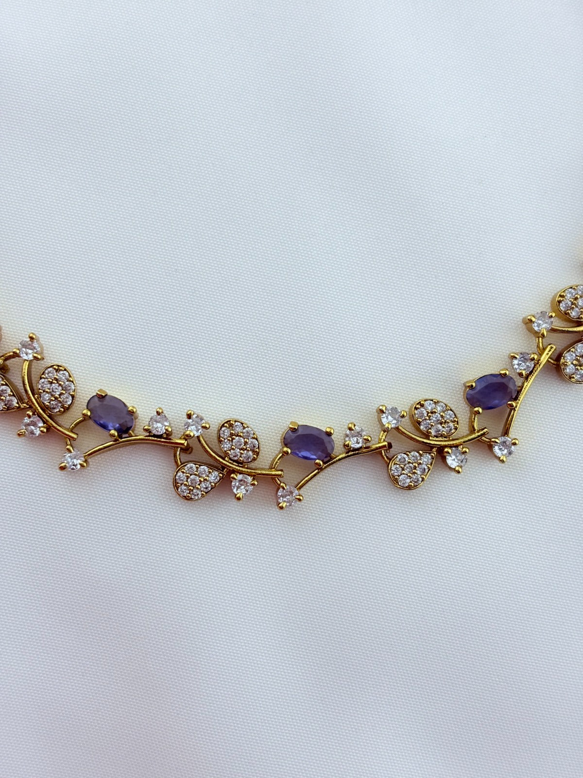 Premium matte finish AD stone necklace with perfectly matching earrings