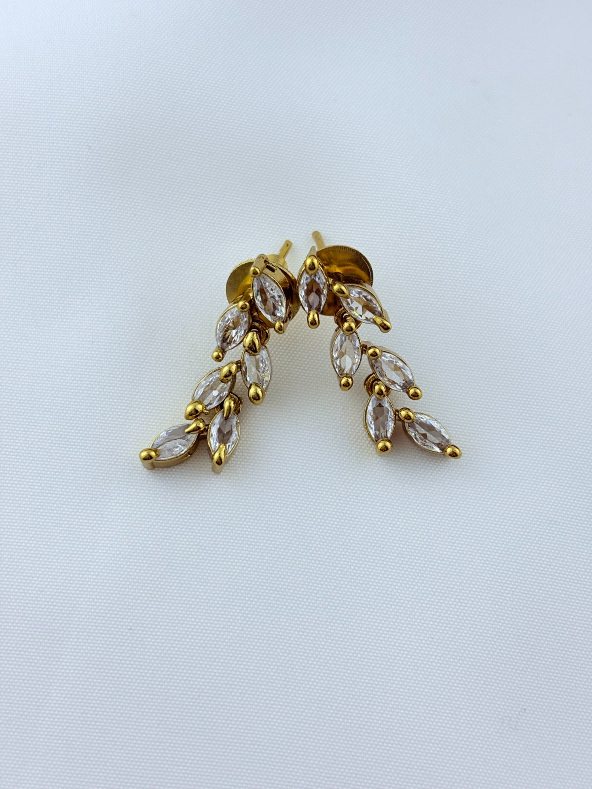 Elegant matte finish CZ neckset with matching earrings