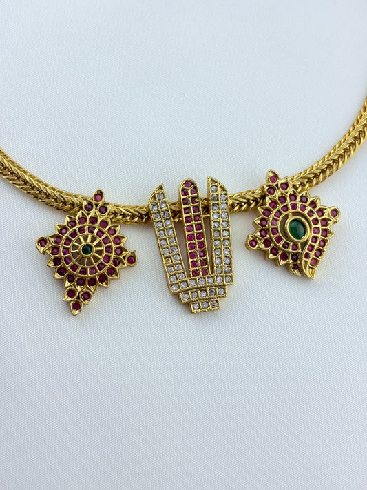 Matte finish neckset designed with traditional craftsmanship with a divine touch