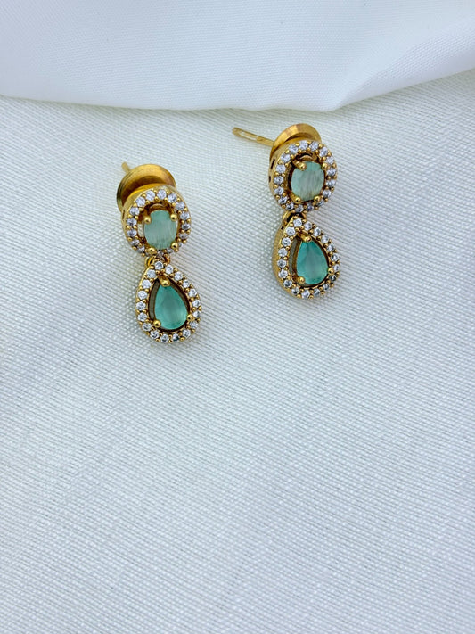 Crafted with style, designed for modern elegance -  premium matte finish AD necklace with matching earrings