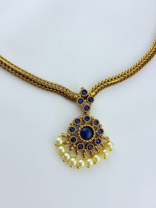 Beautiful design matte finish neckset and matching earrings with pearl drops