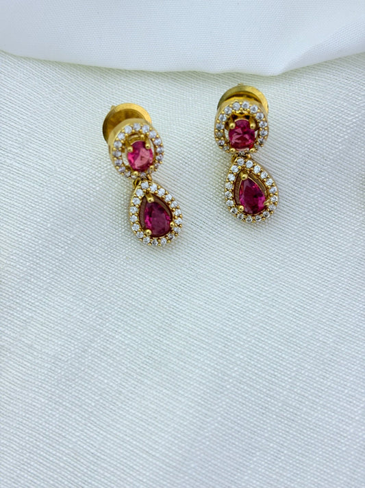 Crafted with style, designed for modern elegance -  premium matte finish AD necklace with matching earrings