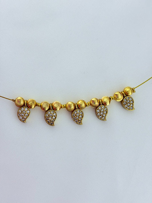 Premium invisible chain and matching earrings adorned with AD stone drops