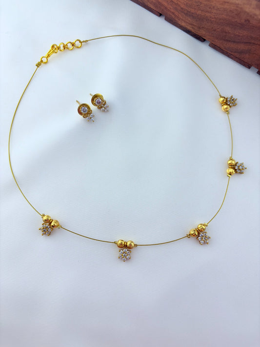 Premium invisible chain  adorned with AD stone drops