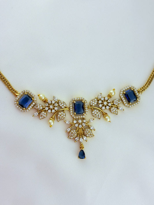 Classic stone necklace and earrings with premium matte texture