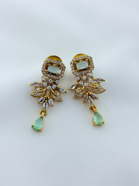 Classic stone necklace and earrings with premium matte texture