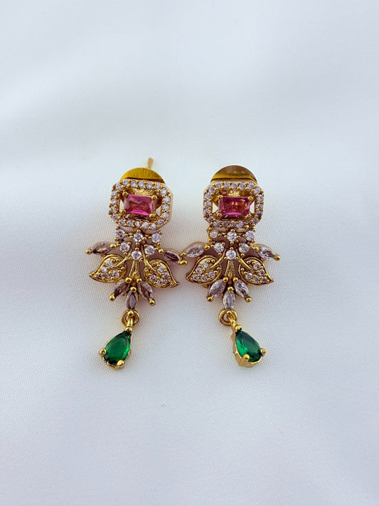 Classic stone necklace and earrings with premium matte texture