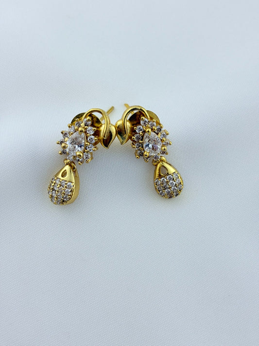 Elegant AD stone necklace in premium matte finish with matching earrings