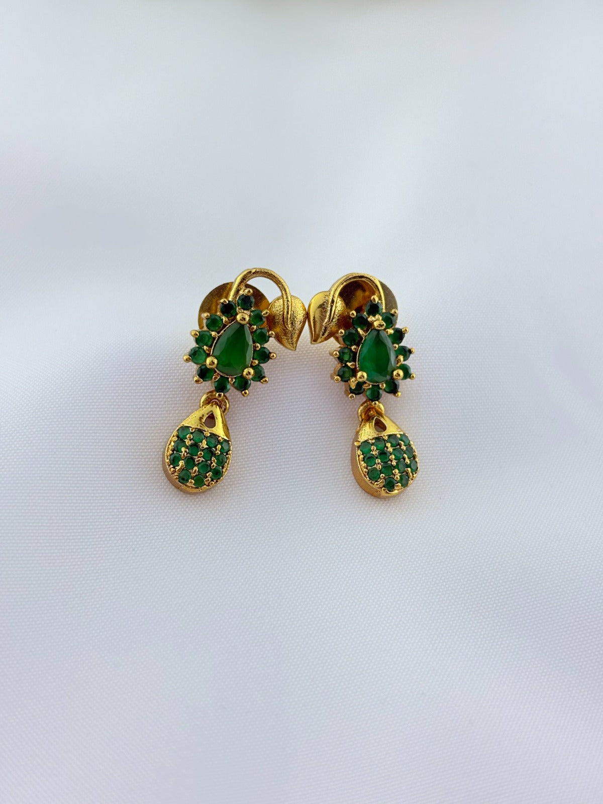 Elegant AD stone necklace in premium matte finish with matching earrings