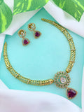 Manju warrior inspired Hasli Neckset- Premium antique finish adorned with Ad stones