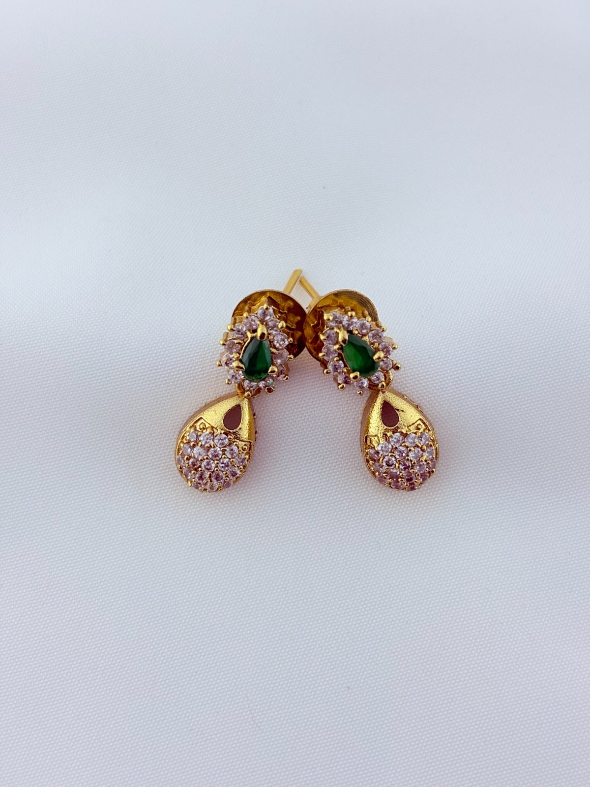 Elegant AD stone necklace in premium matte finish with matching earrings