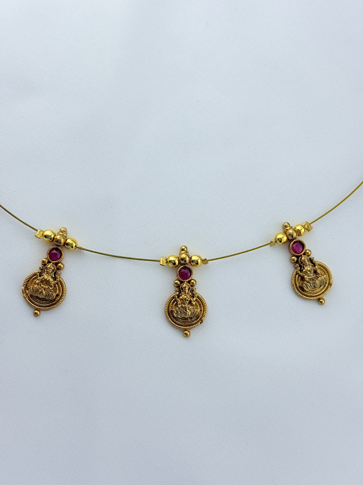 Premium invisible chain wtih Lakshmi pendant drops