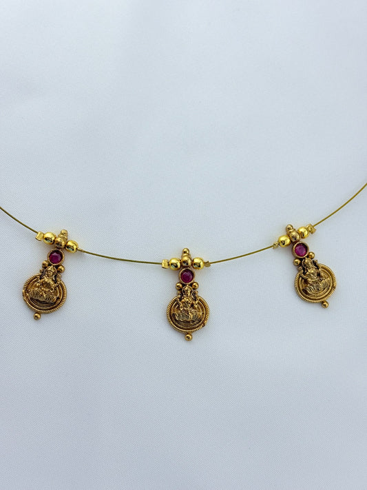 Premium invisible chain wtih Lakshmi pendant drops