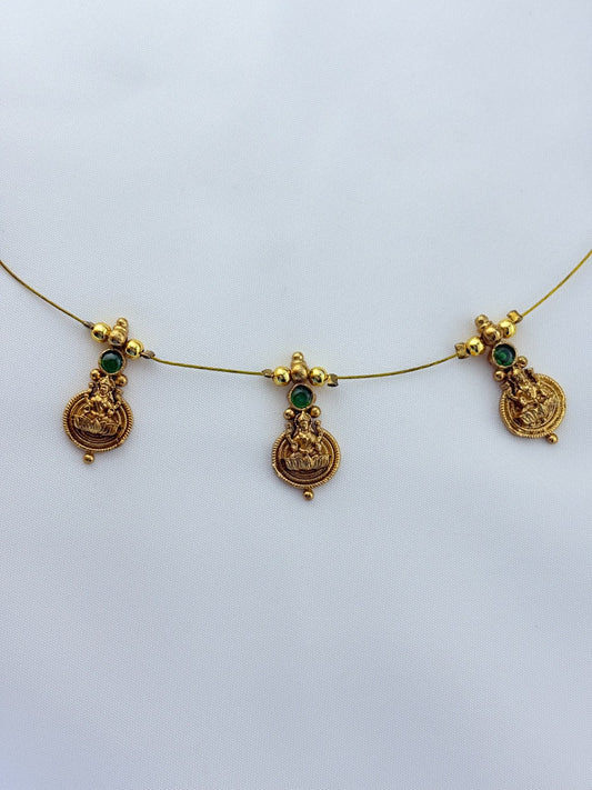 Premium invisible chain wtih Lakshmi pendant drops