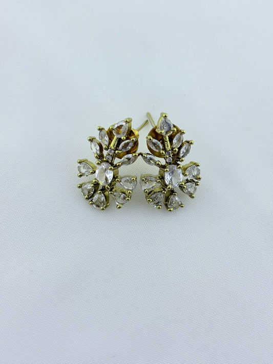 Classic CZ stone necklace and earrings with premium matte texture