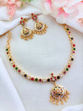 Navaratna color attigai in micro gold polish highlighted with golden beads
