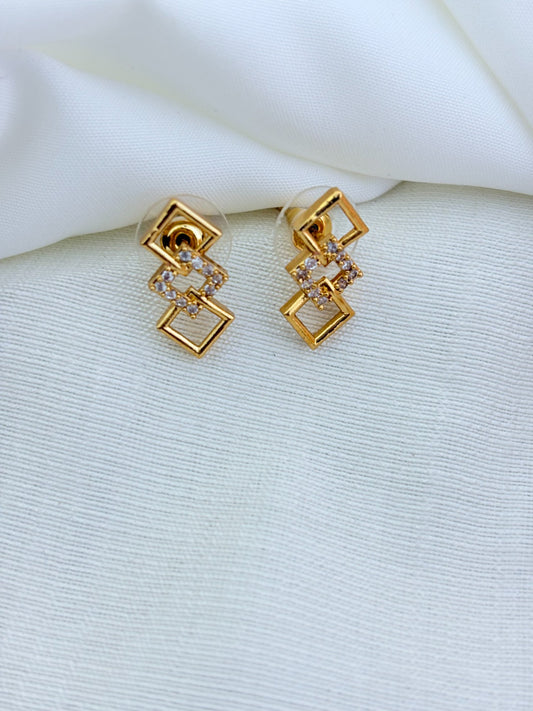 Style in modern elegance -  Premium matte finish AD stone necklace with matching earrings