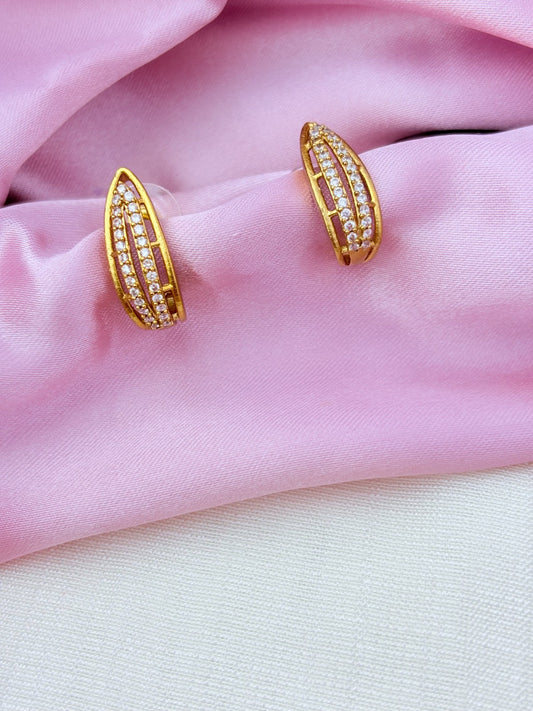 Classic premium matte finish necklace and earrings adorned with AD stones