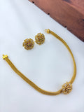 Floral elegance with matching studs premium matte finihs AD choker