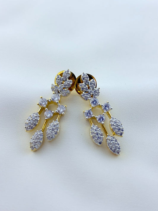 Premium craftsmanship Gj polished Diamond replica necklace with matching earrings