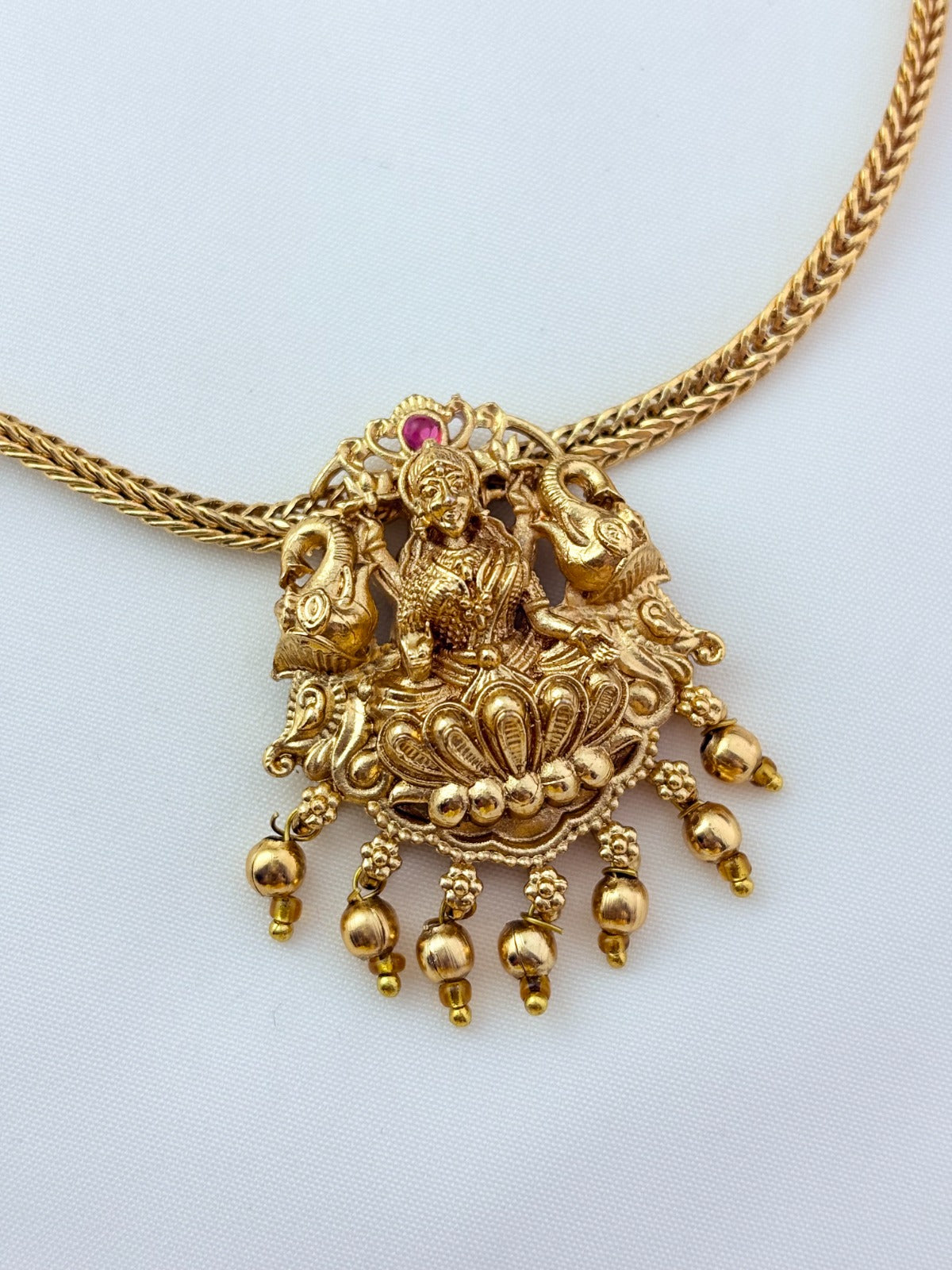 Timeless design with divine touch matte finish Lakshmi choker with earrings