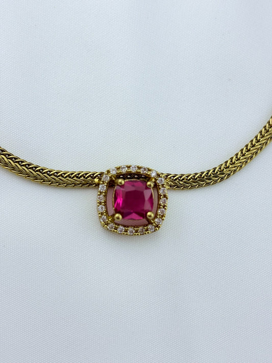 Premium matte finish AD necklace with matting stud