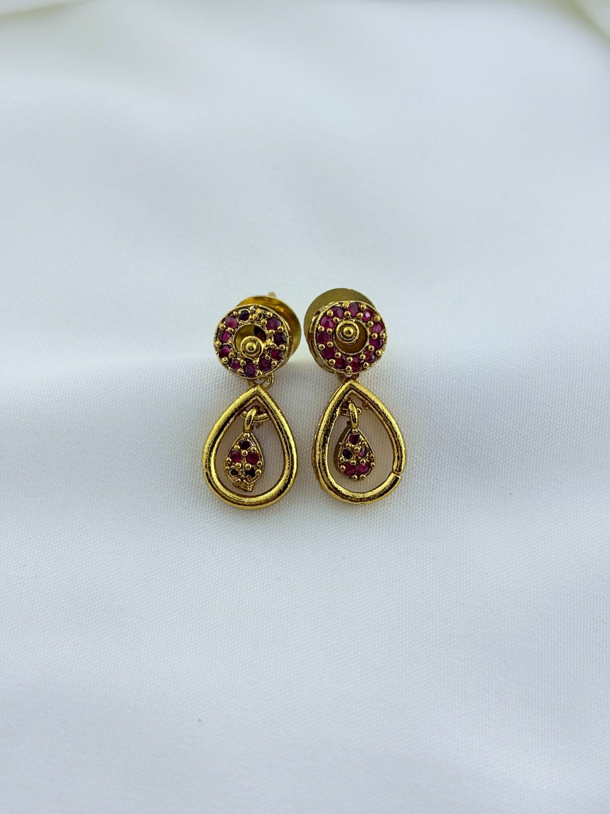 Stylish and elegance  adorned with AD stones - Premium matte finish necklace with matching earrings