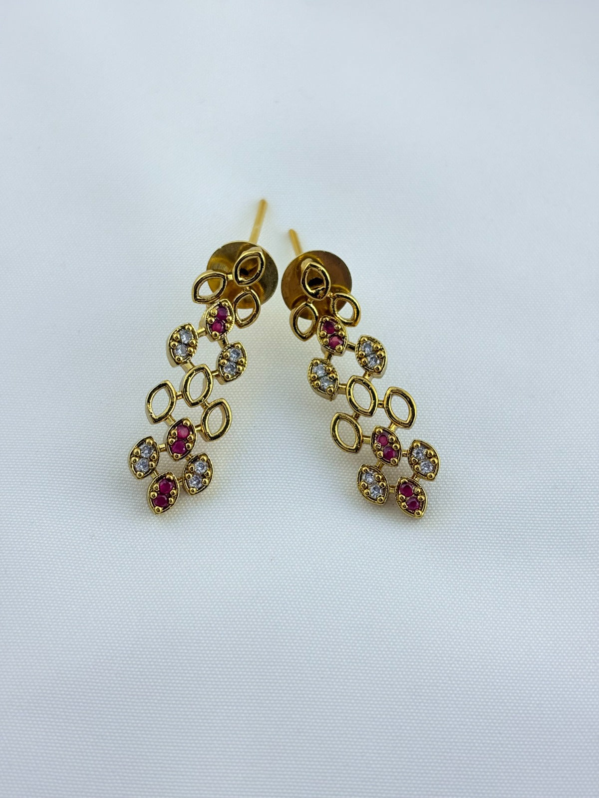 Modern and elegance crafted with AD stones - Matte finish necklace with matching earrings