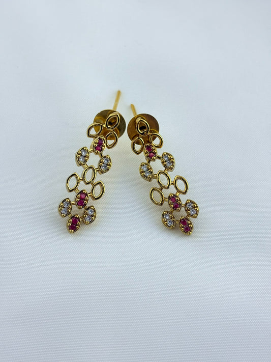 Modern and elegance crafted with AD stones - Matte finish necklace with matching earrings