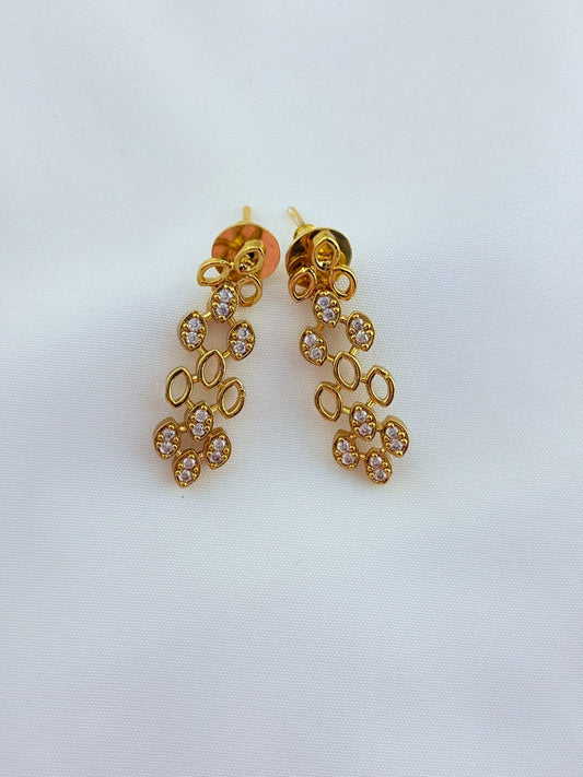 Modern and elegance crafted with AD stones - Matte finish necklace with matching earrings