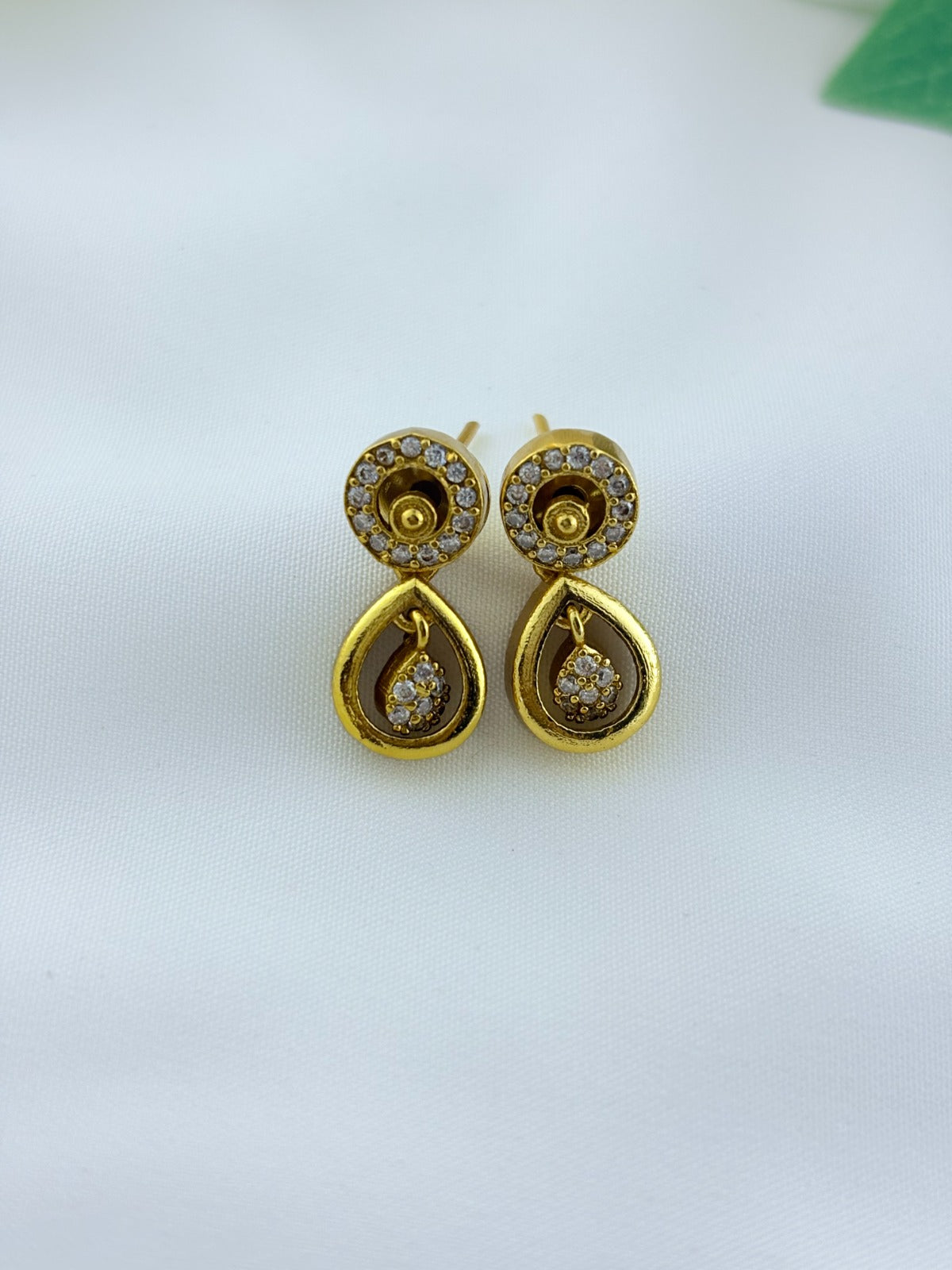 Stylish and elegance  adorned with AD stones - Premium matte finish necklace with matching earrings