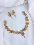 Premium matte finish neckset beautifully designed with pearls and stones