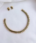 Premium matte finish AD stone necklace with matching earrings